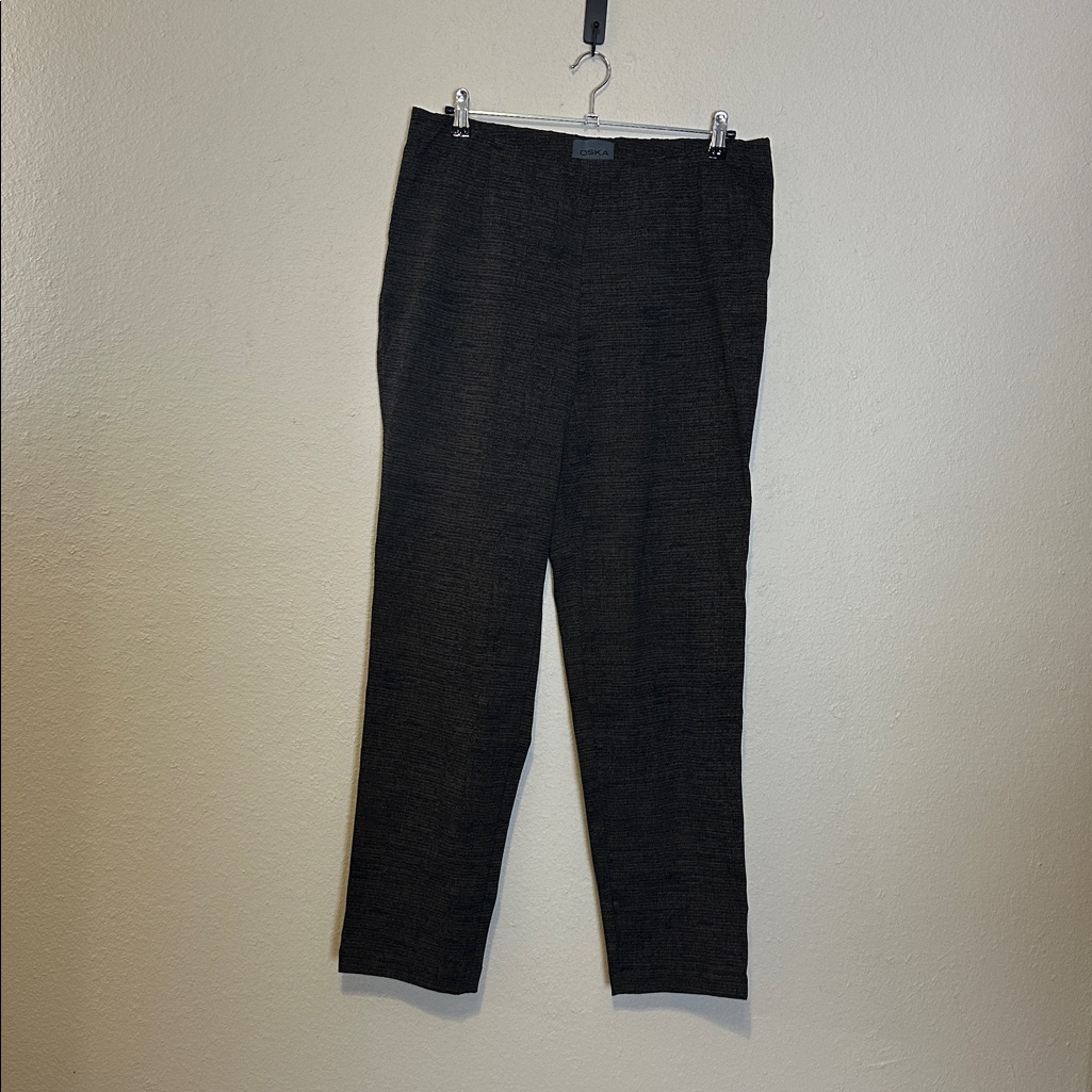 Oska Trouser Pant Size 4 Brown Black Pull On Pants Size 12/14